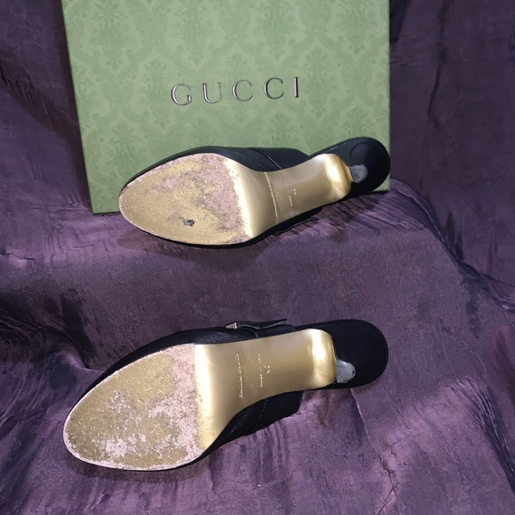 “DONATED” Emilio Pucci, Black Leather Platform High Heeled Mules, Sz 40, EUC - Picture 4 of 12
